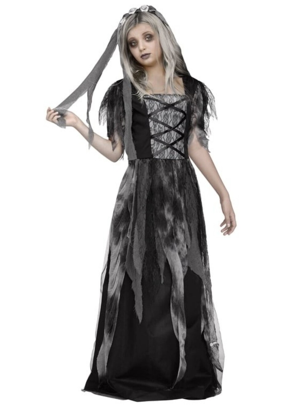 Size 10-12 cemetery bride dress 2 piece spooky scary Halloween new